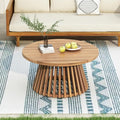 Merax Patio Outdoor Acacia Wood Round Coffee Table by Merax
