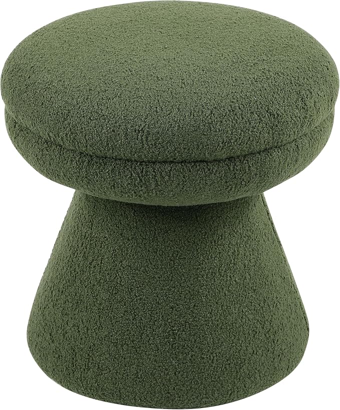 Furniture of America Rami Modern 18-inch Mushroom-Shape Upholstered Ottoman - Image 3