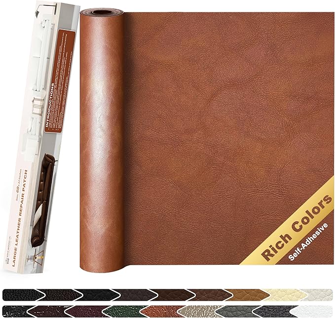 KING MOUNTAIN Leather Repair Patch, 12 x 60 Inches self Adhesive Leather Repair by ForABetterHomeLife