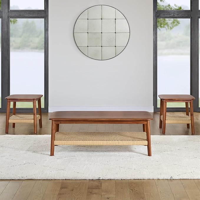Alaterre Furniture Calais 3-Piece Solid Wood Coffee Table Set - Image 3