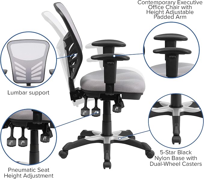 Flash Furniture Nicholas Mid-Back Swivel Office and Gaming Chair, Ergonomic - Image 4