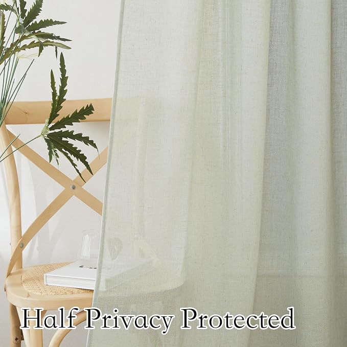 RYB HOME Extra Long Linen Curtains - Image 5