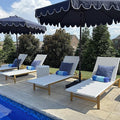 PURPLE LEAF Extra Wide Patio Chaise Lounge Set of 2 Outdoor Lounger French PE by PURPLELEAF
