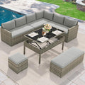 YITAHOME 9 Piece Patio Furniture Set, All-Weather Wicker Outdoor Sectional Sofa by YITAHOME