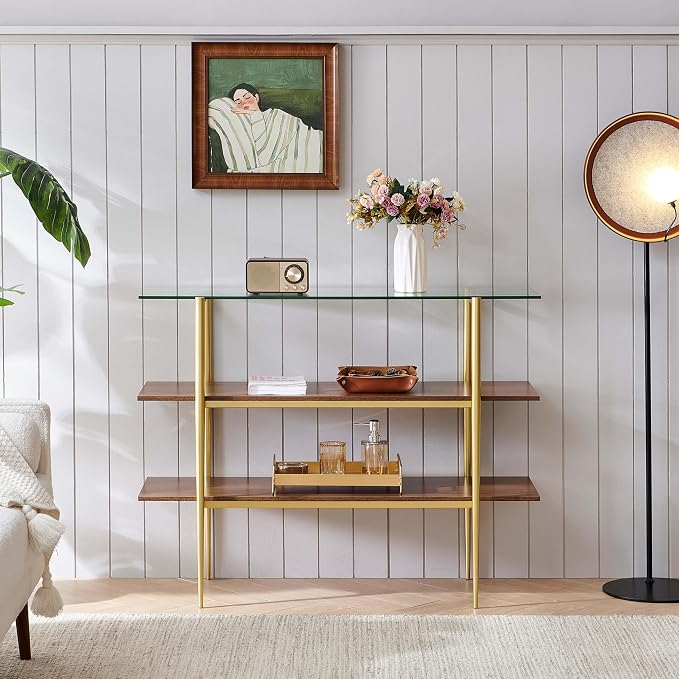 LumFurn Glass Console Table for Living Room, Foyer & Entrance, H41 x W14 x - Image 3