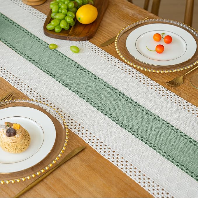 FEXIA Sage Green Table Runner 60 Inches Long - Image 4