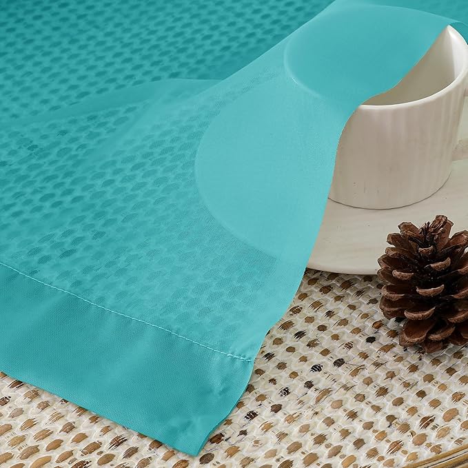 Aiyufeng Turquoise Sheer Curtains 84 Inches Long 2 Panels Set, Light Filtering - Image 6