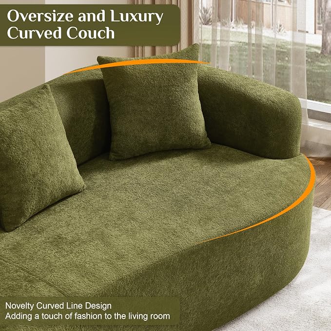 Oversized Sectional Sofa for Living Room, Modern Luxury Plush Chenille 4-Seater - Image 6