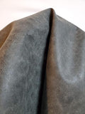 NAT Leathers | Gray Distressed 2 Tone Oily Faux Vegan Leather PU | 2 Yard Cut by NATLeathers