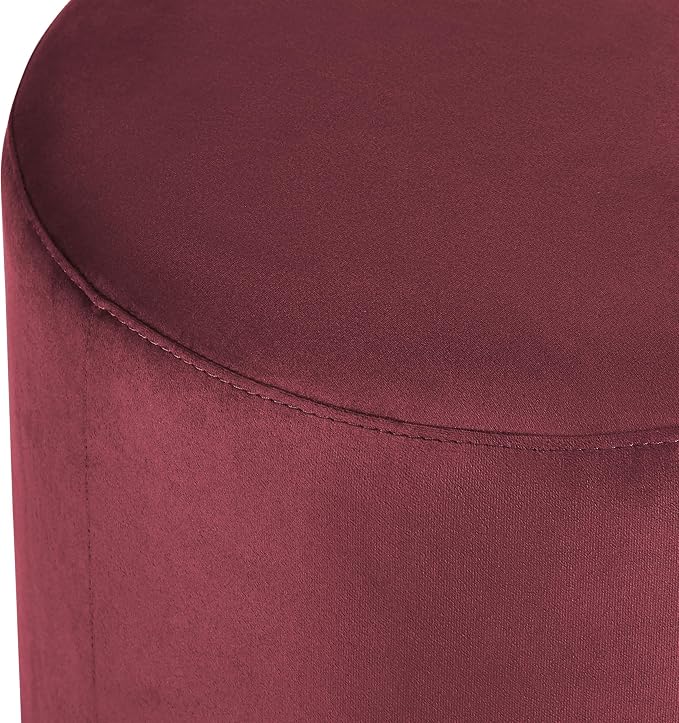 Studio Living® 19” Wentworth Ottoman Round Soft Velvet Bench, Stationary - Image 9