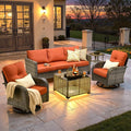 ovios 5 Pieces Patio Furniture Set, Outdoor Wicker Sofa Couch by OVIOS