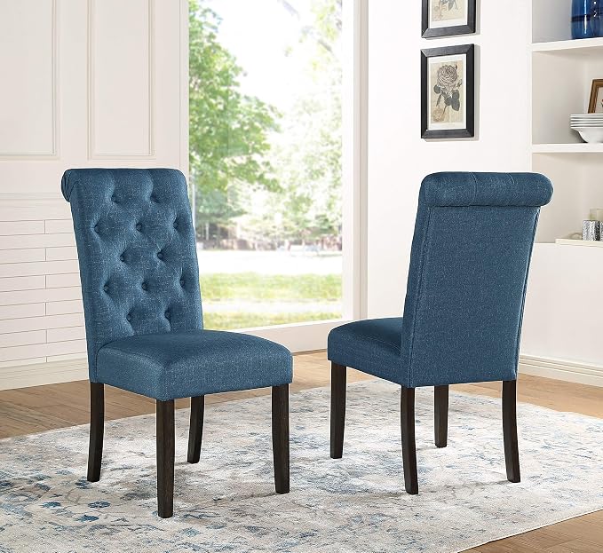 Roundhill Furniture Leviton Solid Wood Tufted Parsons Dining Chairs by RoundhillFurniture