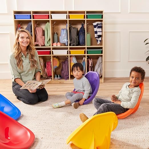 ECR4Kids Plastic Leaf Scoop Floor Rocker Seat, Classroom Furniture - Image 2