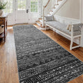 4x12 Washable Hallway Runner Rug：Moroccan Non-Slip Wide Runners by Ksrau