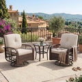 Garvee 3 Pieces Patio Furniture Set, Outdoor Swivel Glider Rocker Set by Garvee