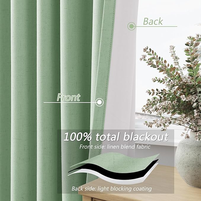 Guken 100% Blackout Curtains 120 Inch Length 2 Panels Set - Image 4
