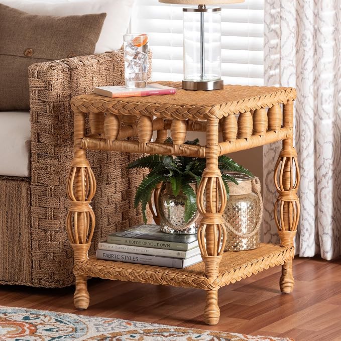 Bali & pari Dolby Natural Rattan End Table - Image 2