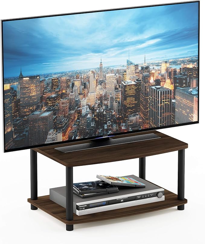 Furinno TURN-N-TUBE TV Riser Stand, 2-Tier Small Elevated No Tools TV Stand by Furinno-FitsYourSpaceFitsYourBudget