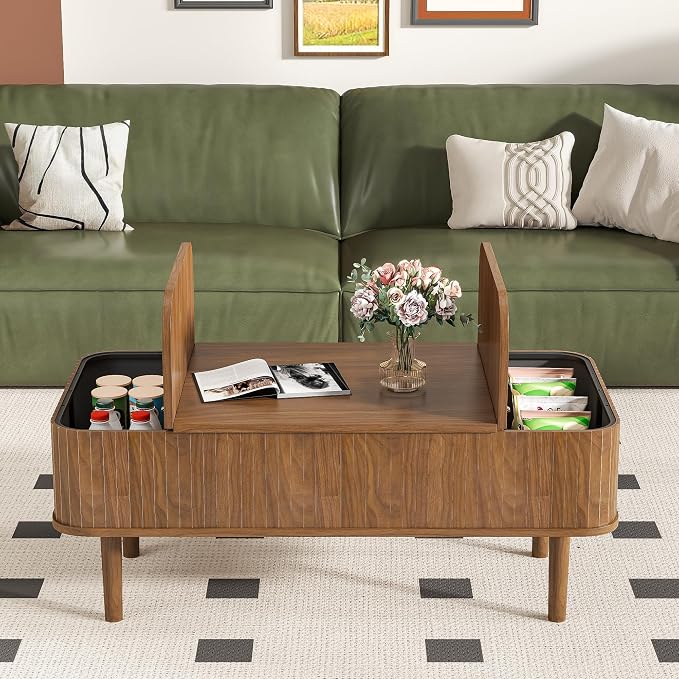 Fluted Lift Top Coffee Table - Image 7