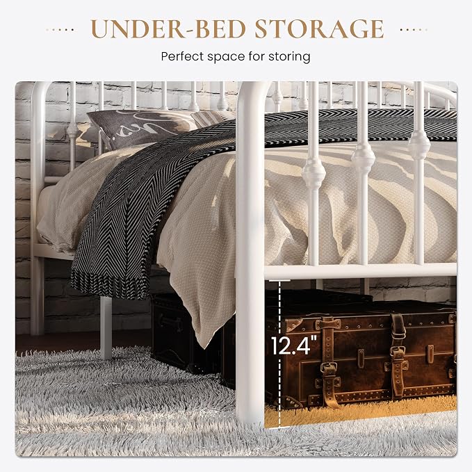 SHA CERLIN Twin Size Metal Platform Bed Frame - Image 5
