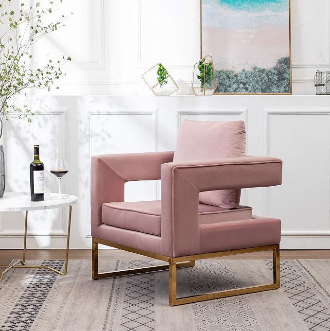 Roundhill Furniture Lenola Upholstered Accent Arm Chair - Image 3