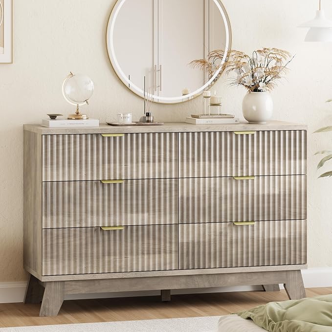 Xixini Fluted Dresser for Bedroom by Xixini