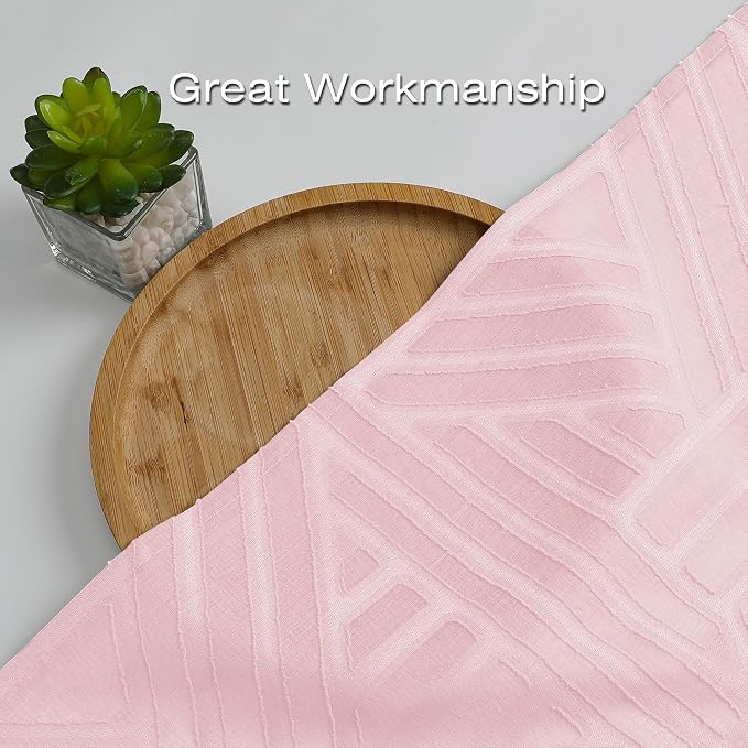 Simplebrand Blush Semi Sheer Curtains 63 Inch Length 2 Panels, Light Filtering - Image 6