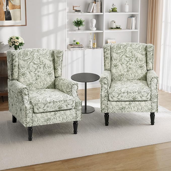Pia Ricco High Back Floral Accent Chair - Image 5
