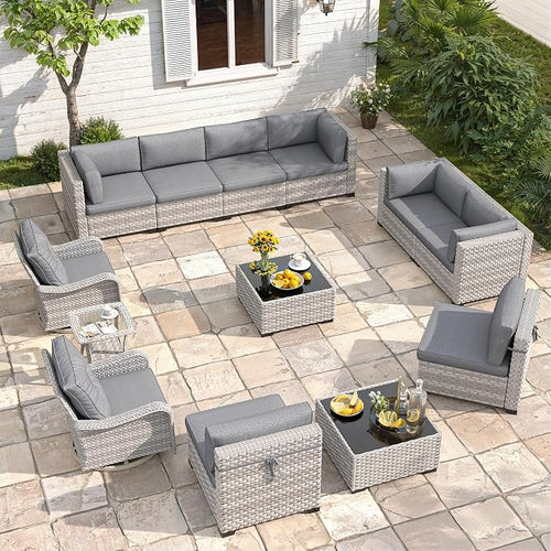 10-Seat Modern Patio Furniture Set by MASIONBACKYARDS