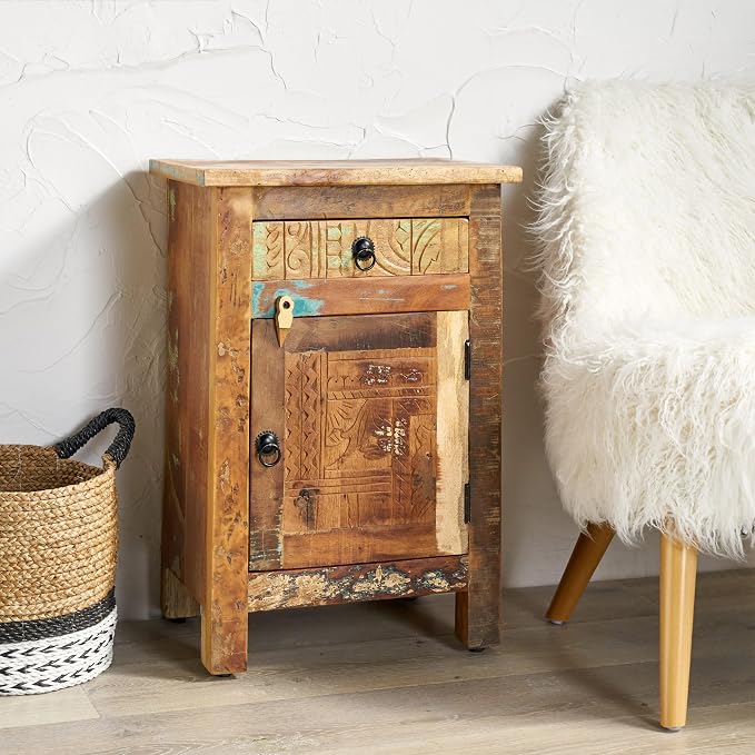 Traditional Carved Wood Side Table, Elegant Addition to Any Room, Made from - Image 5