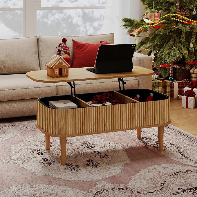 Fluted Lift Top Coffee Table - Image 9