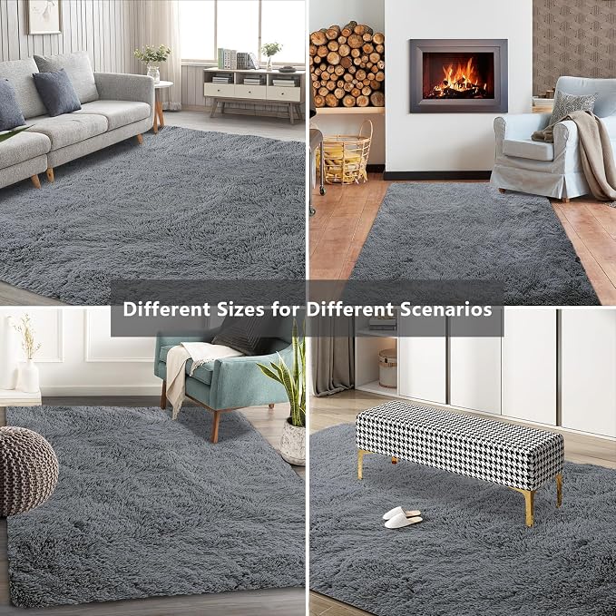 Shag Area Rugs for Bedroom Living Room, 8X10 Ultra Soft Fluffy Area Rugs for - Image 7