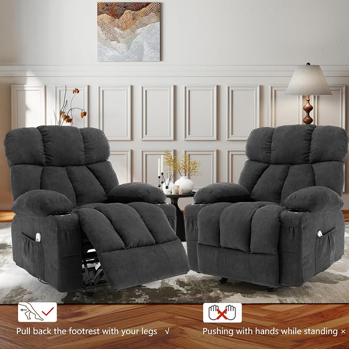 Massage Rocking Recliner Chair, Ergonomic Recliners Sofa - Image 6