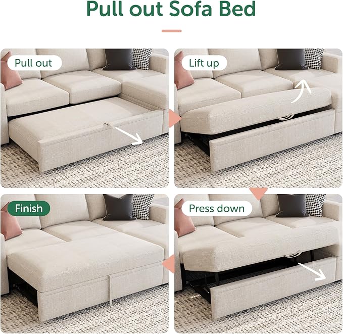 HONBAY Modular Sectional Sleeper Sofa - Image 8
