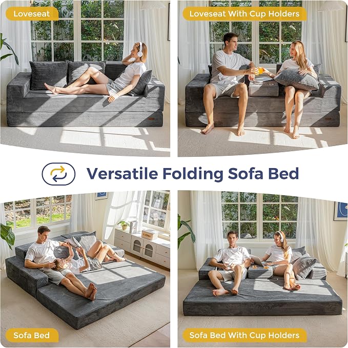 MAXYOYO Convertible Sofa Bed, Folding Sleeper Chair - Image 4