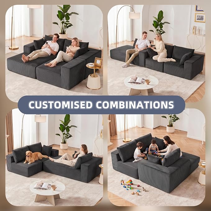 108” Modular Sectional Sofa, Cloud Sectional Couch - Image 4