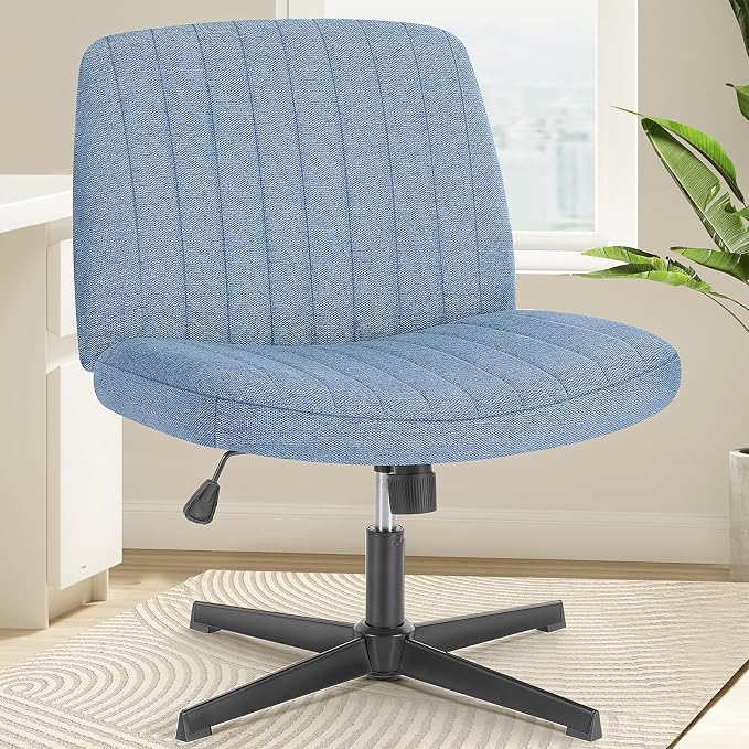 OLIXIS Criss Cross Legged Chairs Armless No Wheels Wide Seat Height Adjustable - Image 2