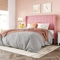 Allewie Queen Size Velvet Bed Frame/Vertical Channel Tufted Wingback by Allewie