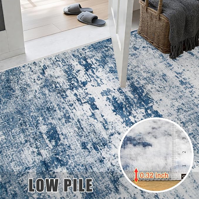 Washable Area Rug 2x3 Entryway Rug: Washable Modern Abstract Soft Thin Rug - Image 7