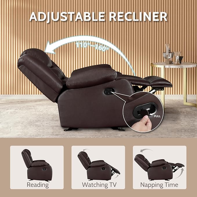 PrimeZone Oversized Rocker Recliner Chair - Image 5