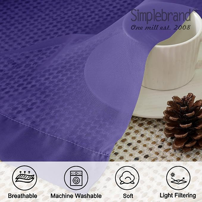 Simplebrand Purple Sheer Curtains 84 Inches Long, Light Filtering Rod Pocket - Image 7