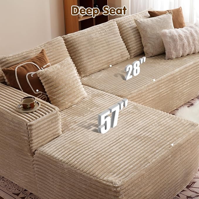 ovios 104" Cloud Boneless Couch - Image 3