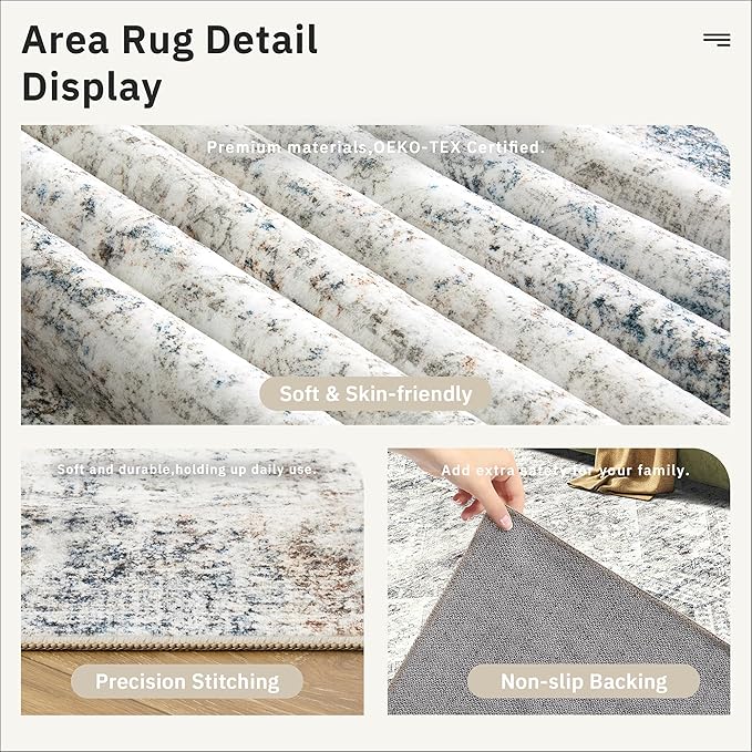 Washable Area Rug 8x10, Large Soft Rugs - Image 6