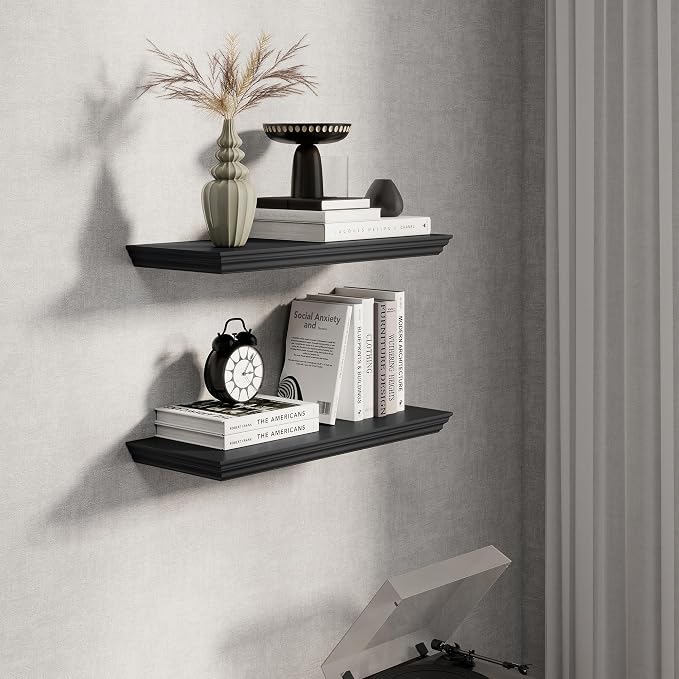 Fun Memories Floating Shelves 24 Inch Long, 9.3 Inch Deep Classic Crown Molding - Image 5