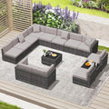 KIGOTY Patio Furniture Set, 14 Pieces Modular Outdoor Sectional Sofa, PE Rattan by KIGOTY