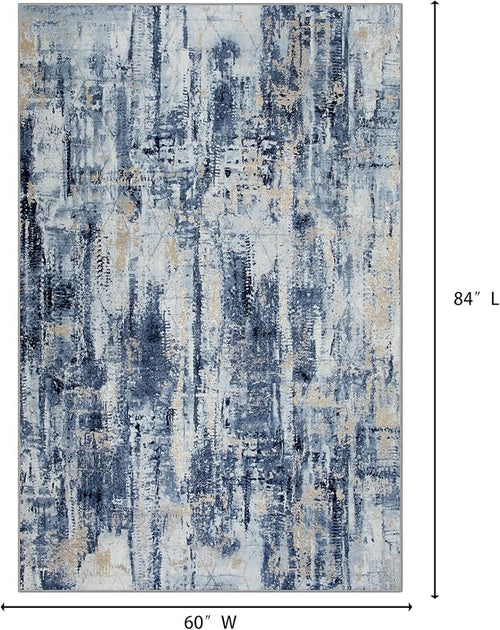 5x7 Area Rugs Washable Rug: Modern Abstract Living Room Rug Soft Anti-Skid Thin - Image 2