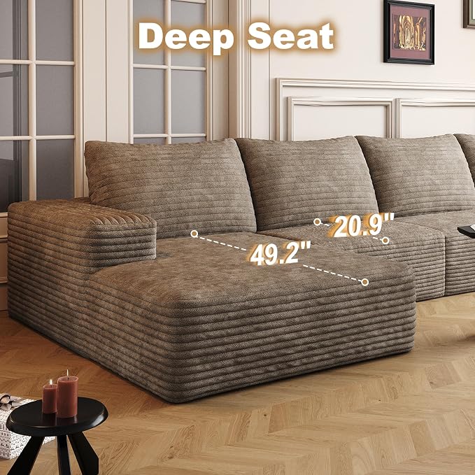 136" Sectional Couches for Living Room Cloud Couch Sofa - Image 4