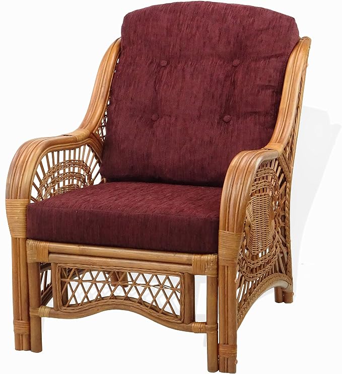 Malibu Lounge Living Accent Armchair Natural Rattan Wicker Handmade Design - Image 4