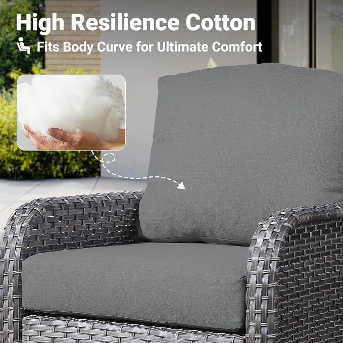 ovios 2-Piece Patio Furniture Set, Outdoor Wicker Sofa - Image 5