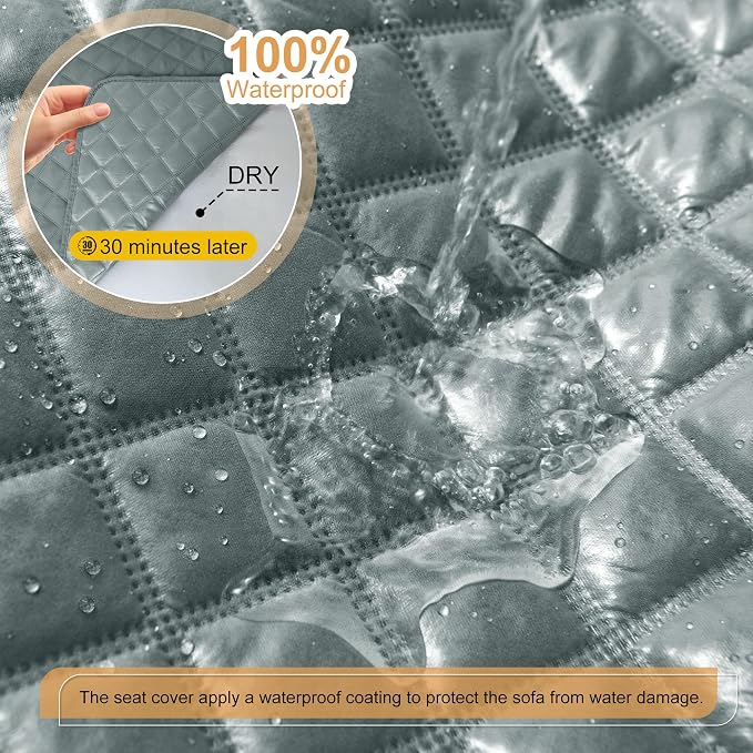 HDCAXKJ 100% Waterproof Reclining Sectional Couch Covers L Shape Recliner Sofa - Image 3